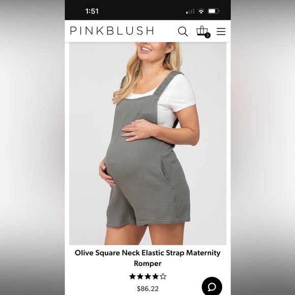 Pinkblush olive romper - Picture 1 of 6